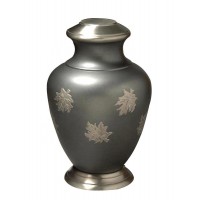 Maple Leaf Brass Urn